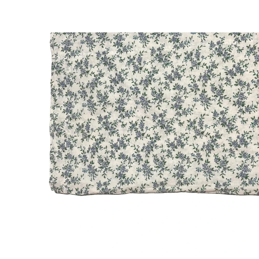 Vintage JC Penney Home Curtain Valance Single Short Floral Print Green Blue 90s